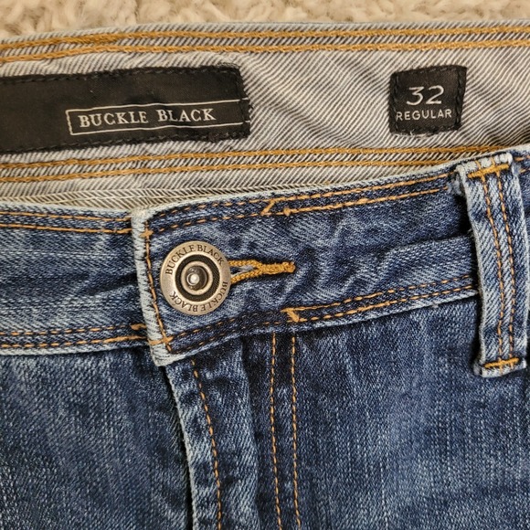 Buckle Black Jeans Men's Size 32R 33* x 31 Blue Fit No 9 Bootleg Denim Stretch - Picture 4 of 14